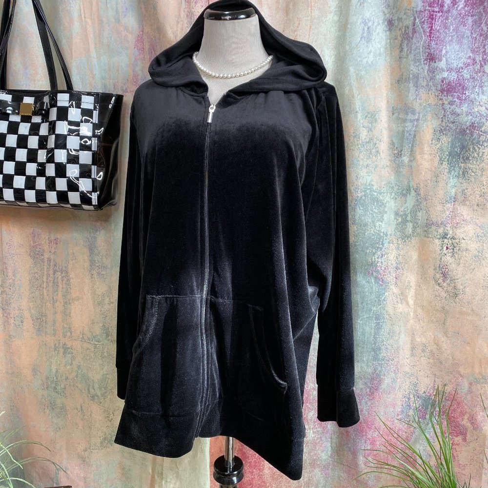 📌 Faded Glory Plus Size - Velvet - Zip Up Hoodie